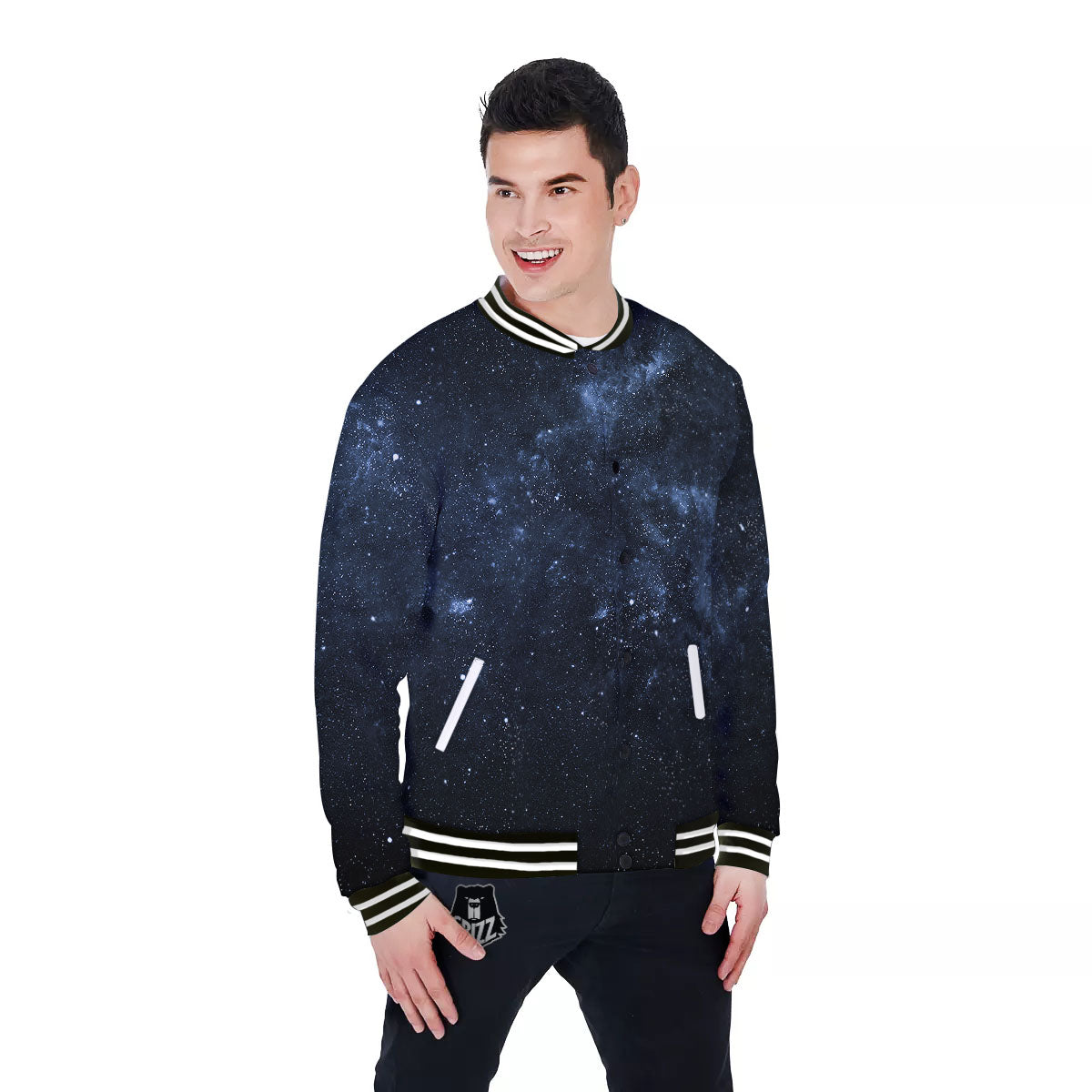 Galaxy Outer Space Dark Universe Print Baseball Jacket-grizzshop
