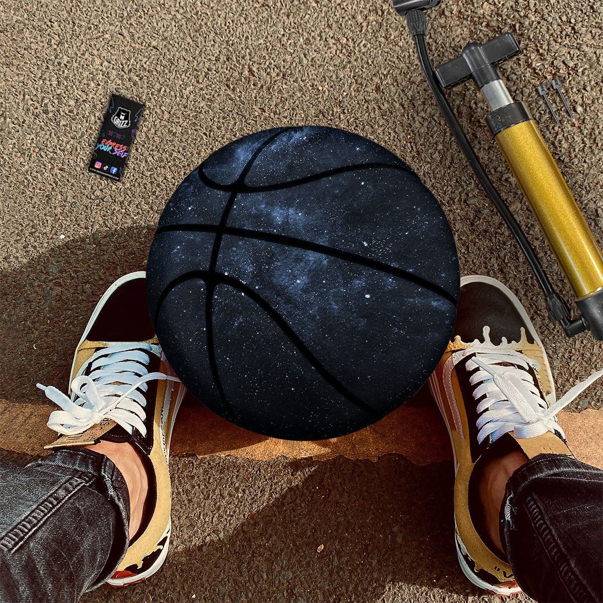 Halloween Black And Orange Print Pattern Basketball