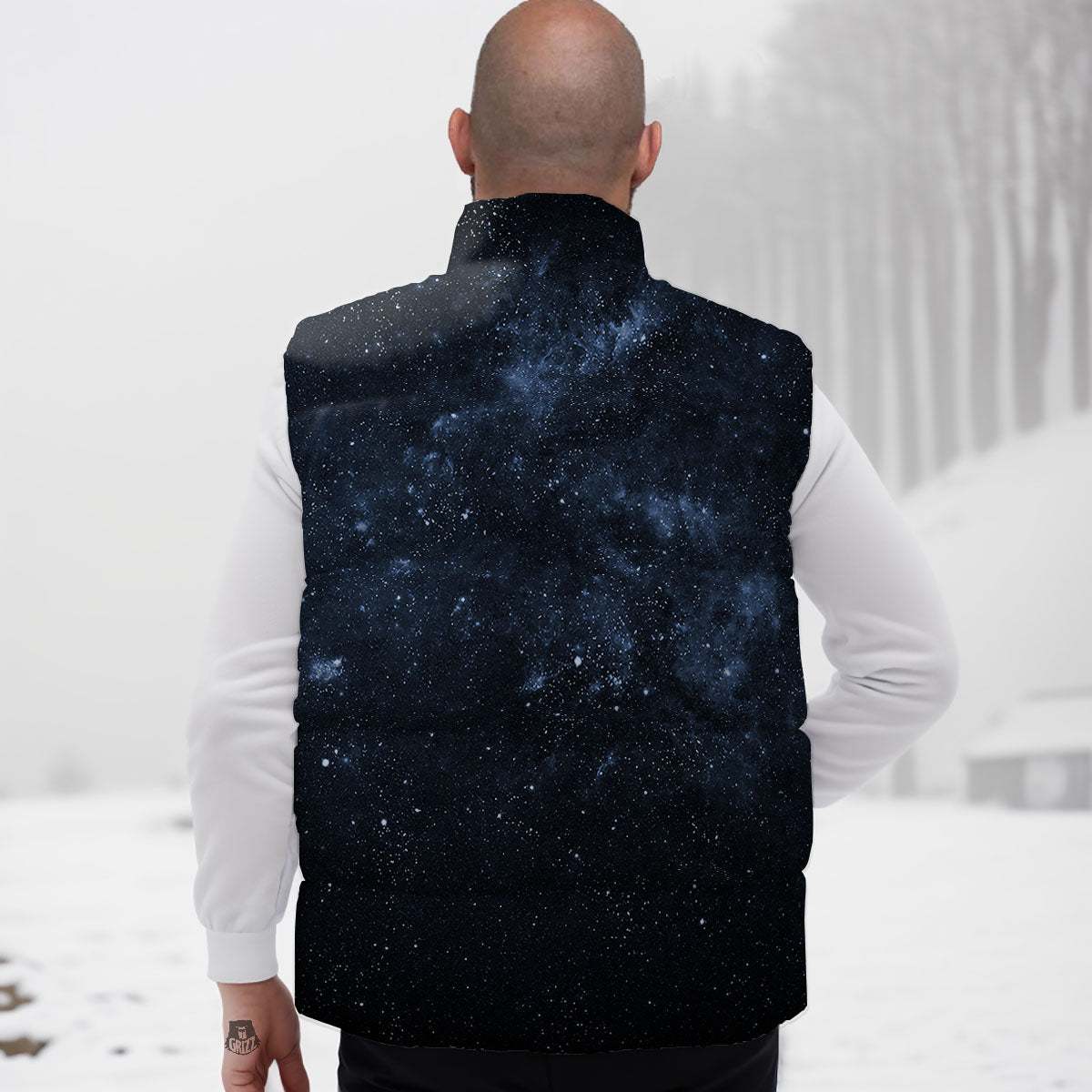 Galaxy Outer Space Dark Universe Print Down Vest