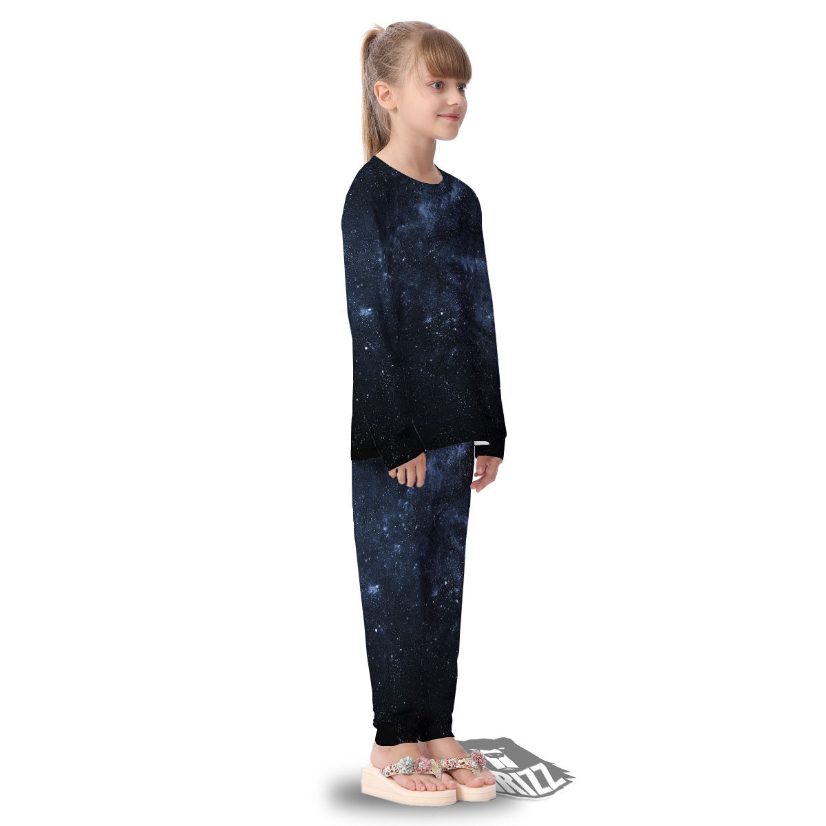 Galaxy Outer Space Dark Universe Print Kid's Pajamas-grizzshop