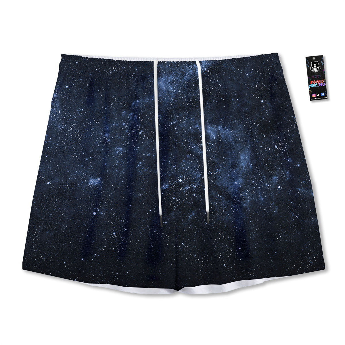 Galaxy Outer Space Dark Universe Print Mesh Shorts