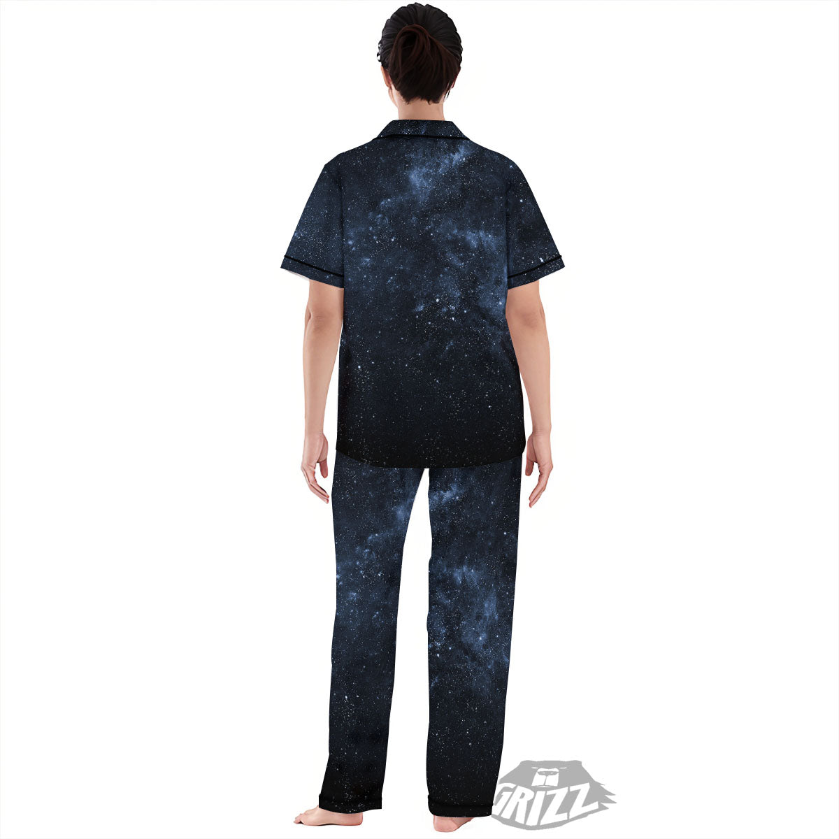 Galaxy Outer Space Dark Universe Print Women's Pajamas Set-grizzshop