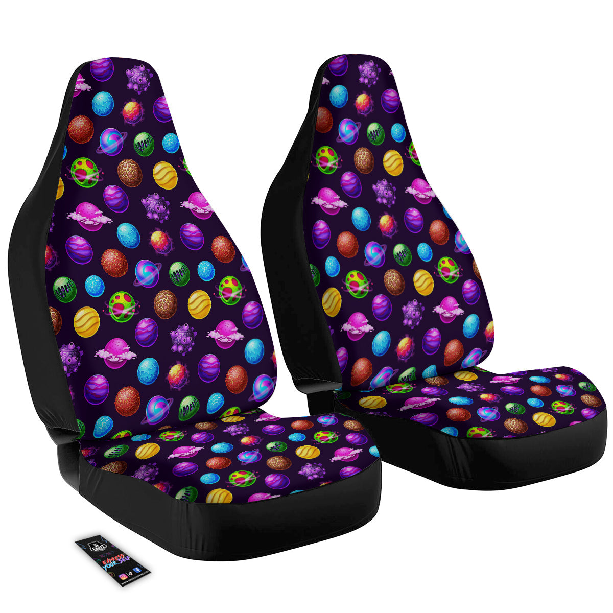 Galaxy Planets And Space Stars Colorful Print Pattern Car Seat Covers-grizzshop