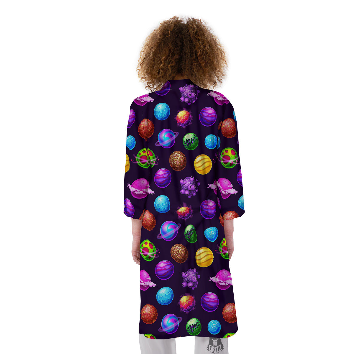 Galaxy Planets And Space Stars Colorful Print Pattern Kimono-grizzshop