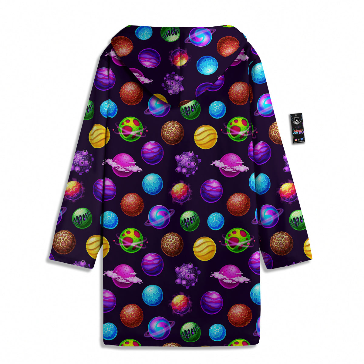Galaxy Planets And Space Stars Colorful Print Pattern Men's Windbreaker Jacket-grizzshop