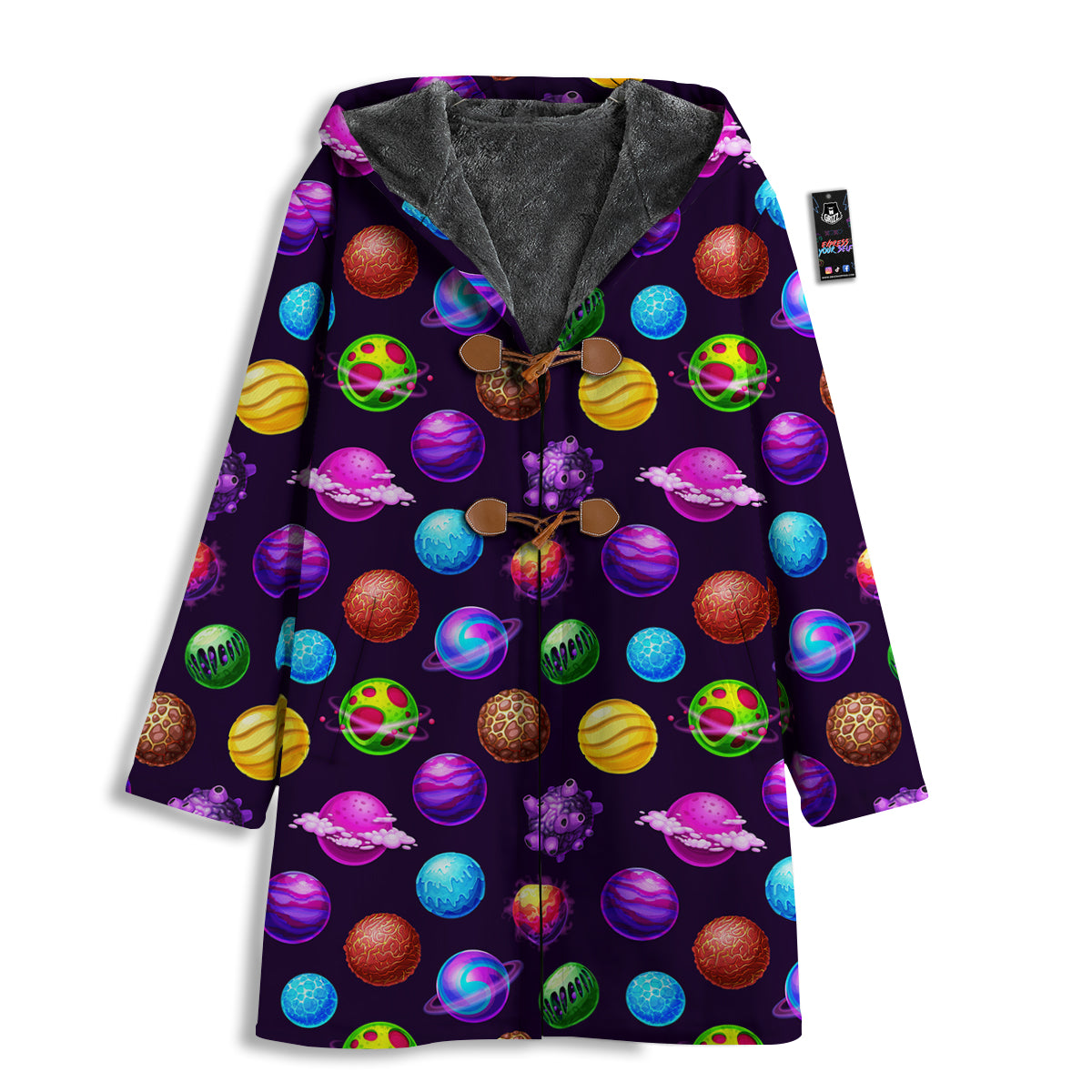 Galaxy Planets And Space Stars Colorful Print Pattern Men's Windbreaker Jacket-grizzshop