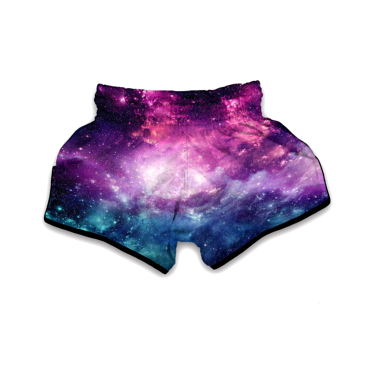 Galaxy Purple Stardust Space Print Muay Thai Boxing Shorts-grizzshop