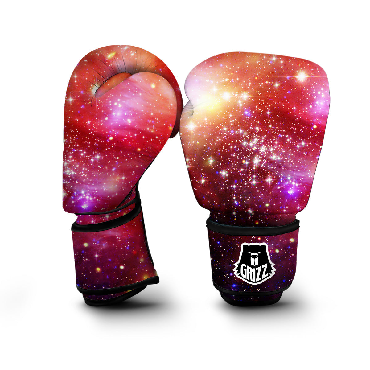 Galaxy Red Stardust Space Print Boxing Gloves-grizzshop