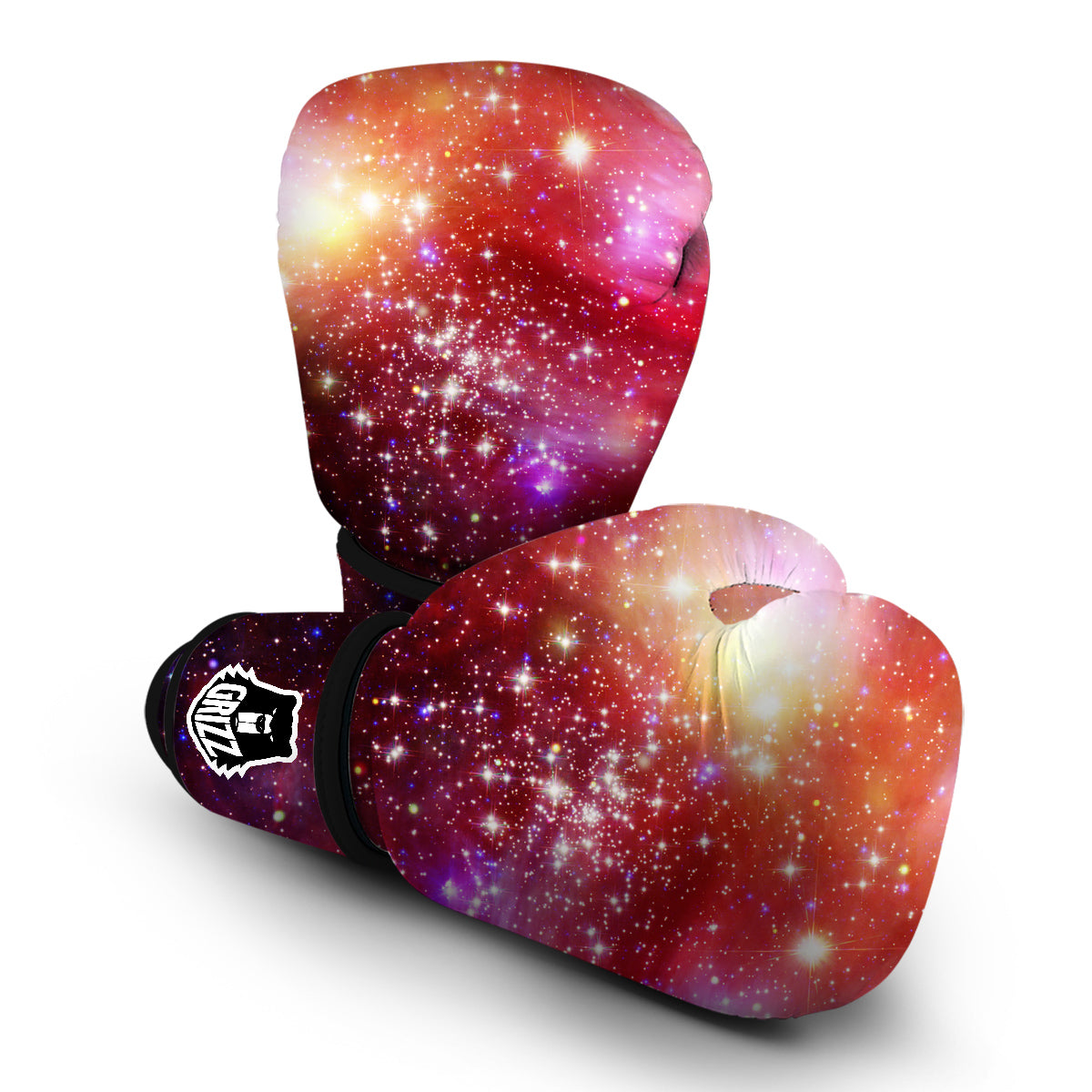 Galaxy Red Stardust Space Print Boxing Gloves-grizzshop