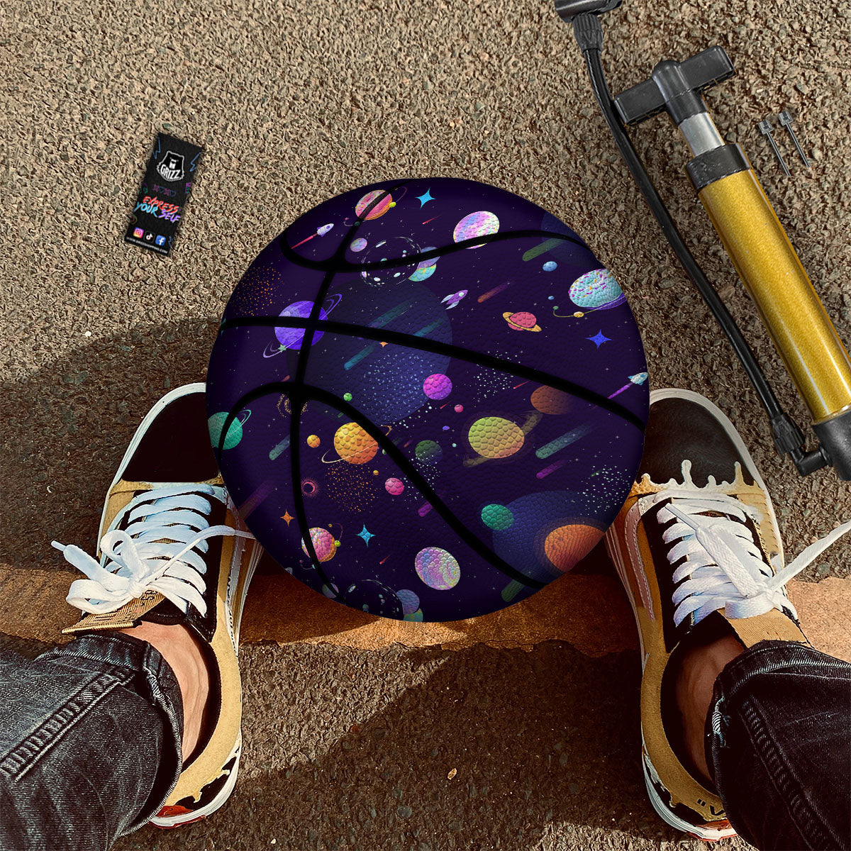 Galaxy Space Abstract Cartoon Print Basketball