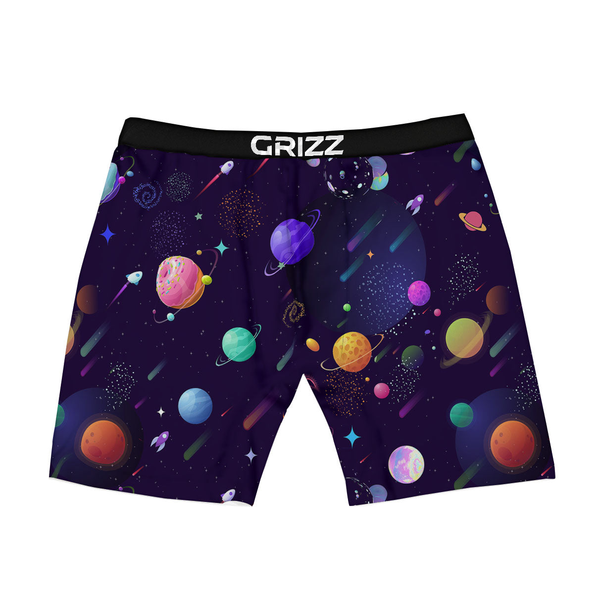 Galaxy Space Abstract Cartoon Print Boxer Briefs-grizzshop