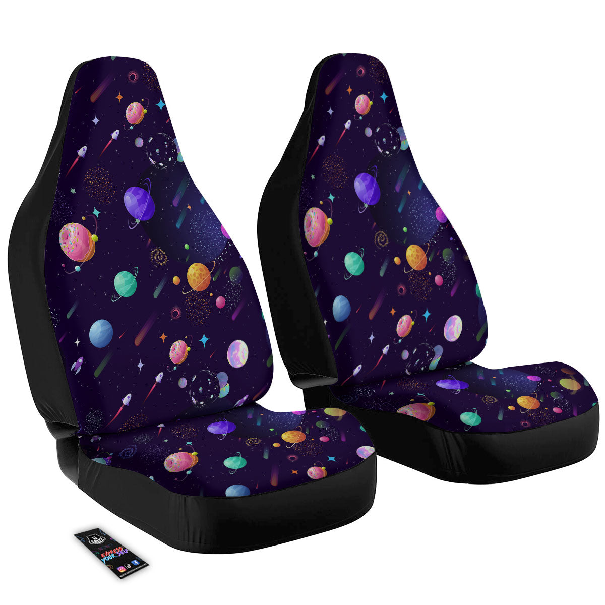 Galaxy Space Abstract Cartoon Print Car Seat Covers-grizzshop