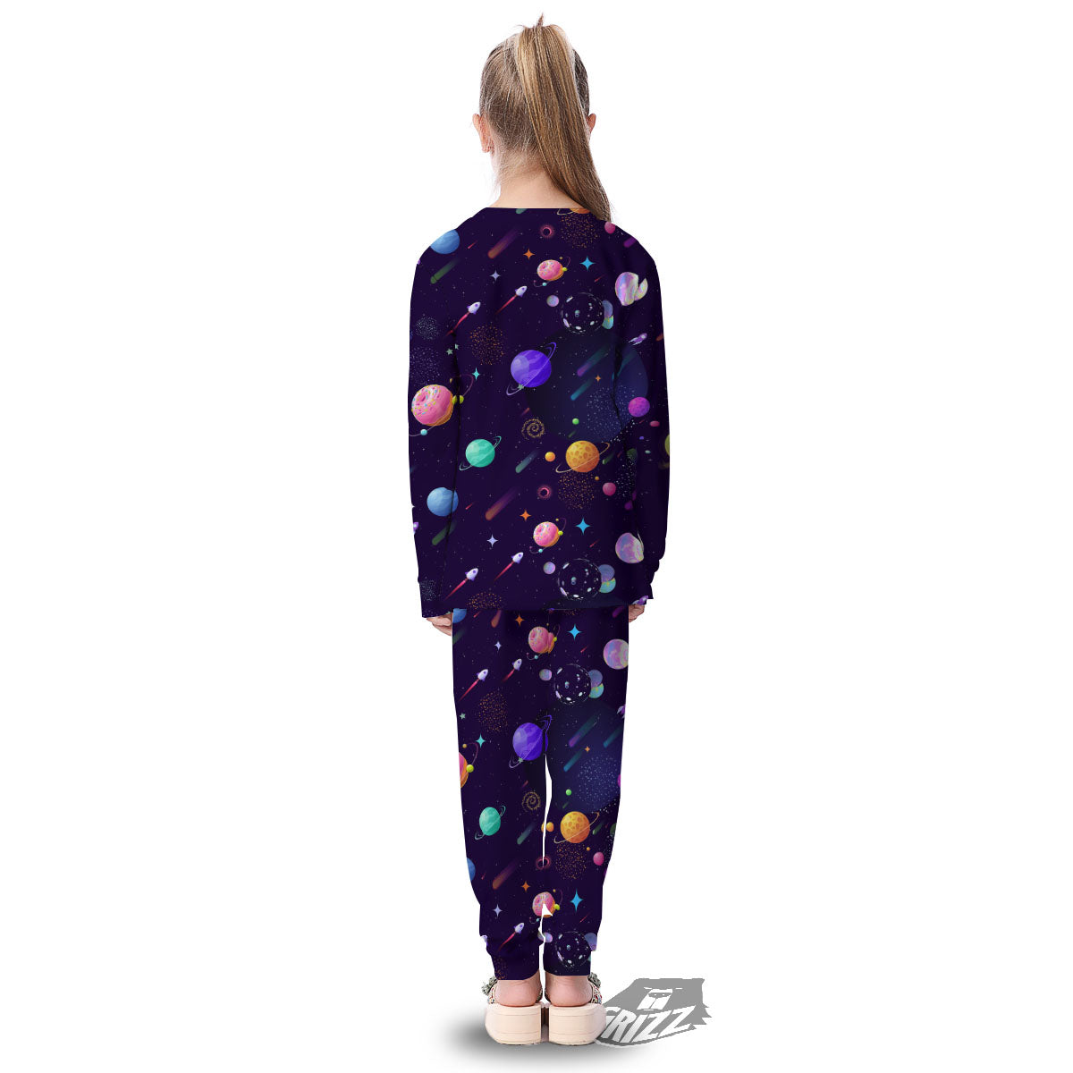 Galaxy Space Abstract Cartoon Print Kid's Pajamas-grizzshop