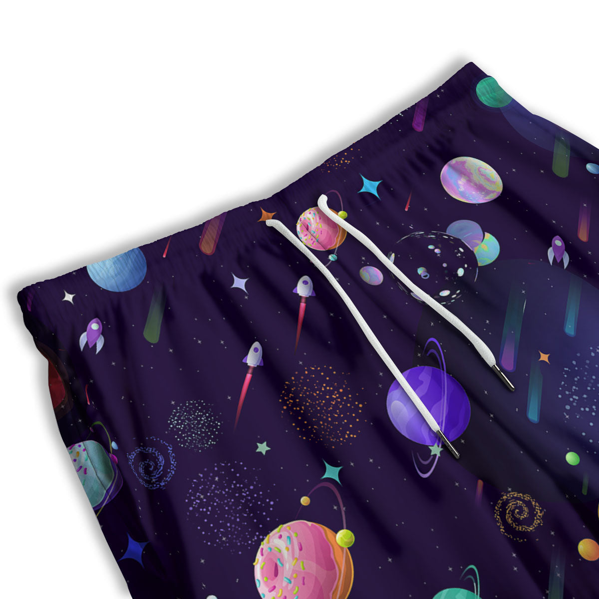 Galaxy Space Abstract Cartoon Print Men's Athletic Shorts