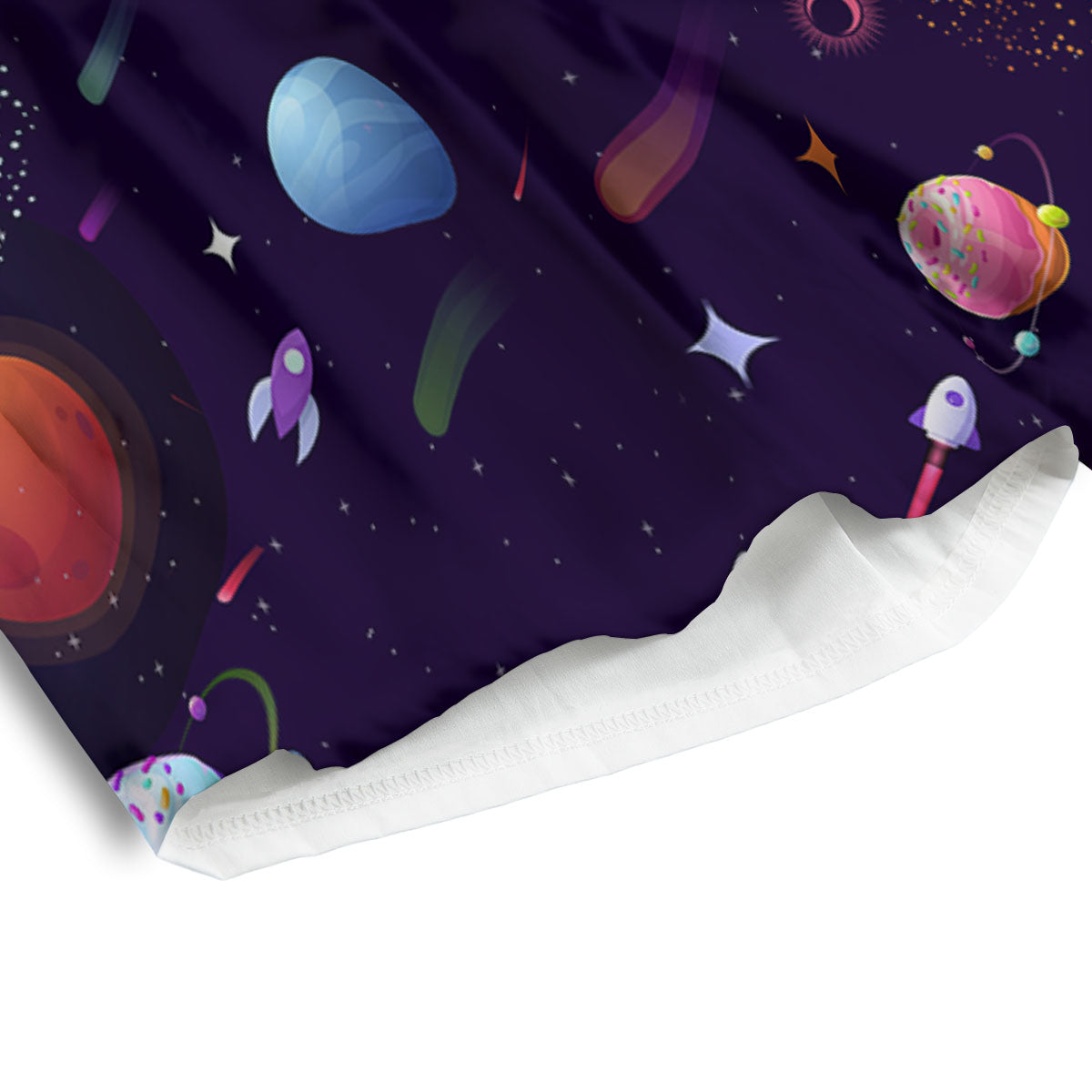 Galaxy Space Abstract Cartoon Print Men's Athletic Shorts