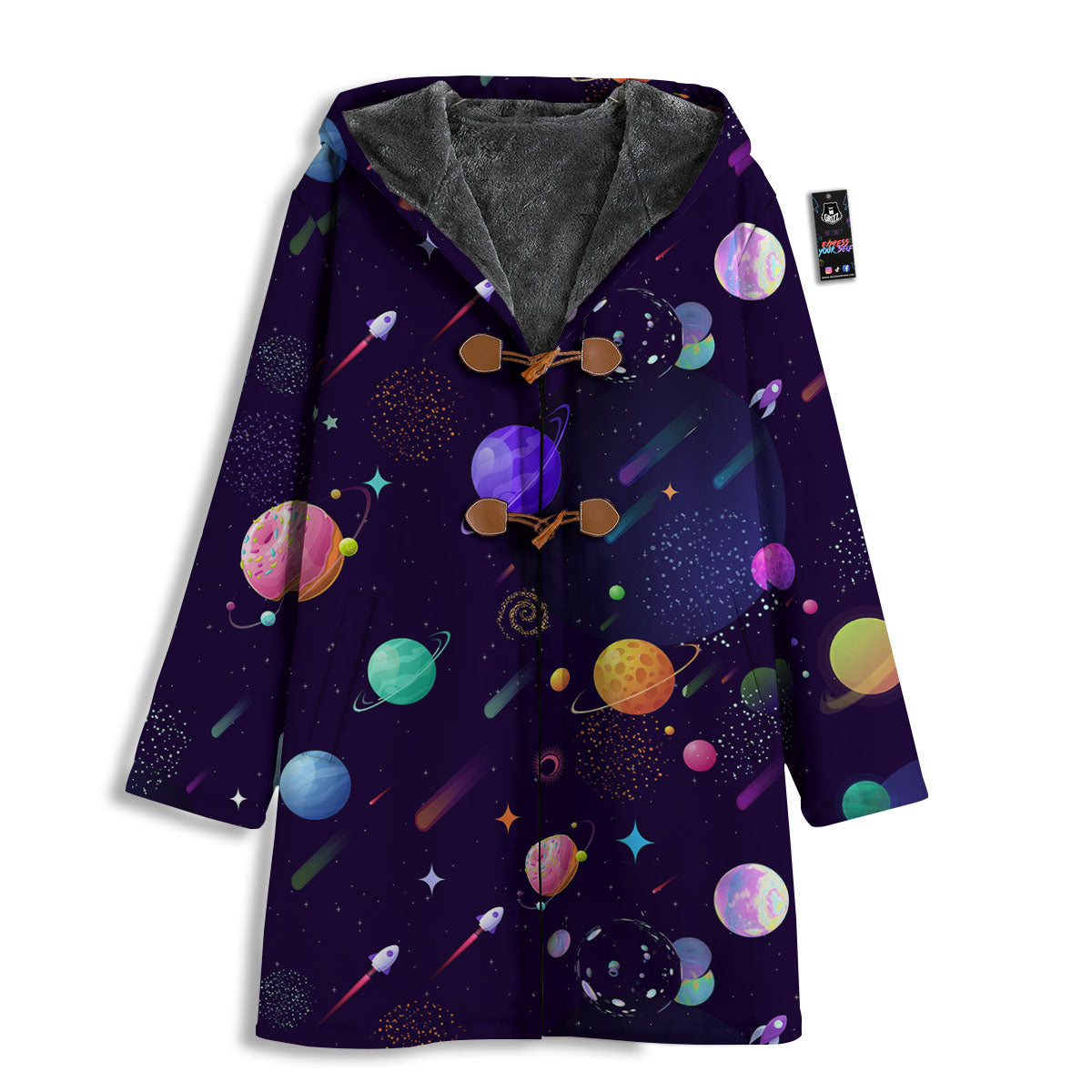 Galaxy Space Abstract Cartoon Print Men's Windbreaker Jacket-grizzshop