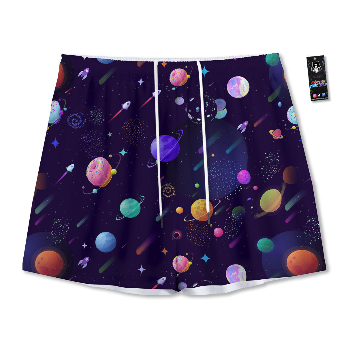 Golf Ball Green Print Pattern Mesh Shorts