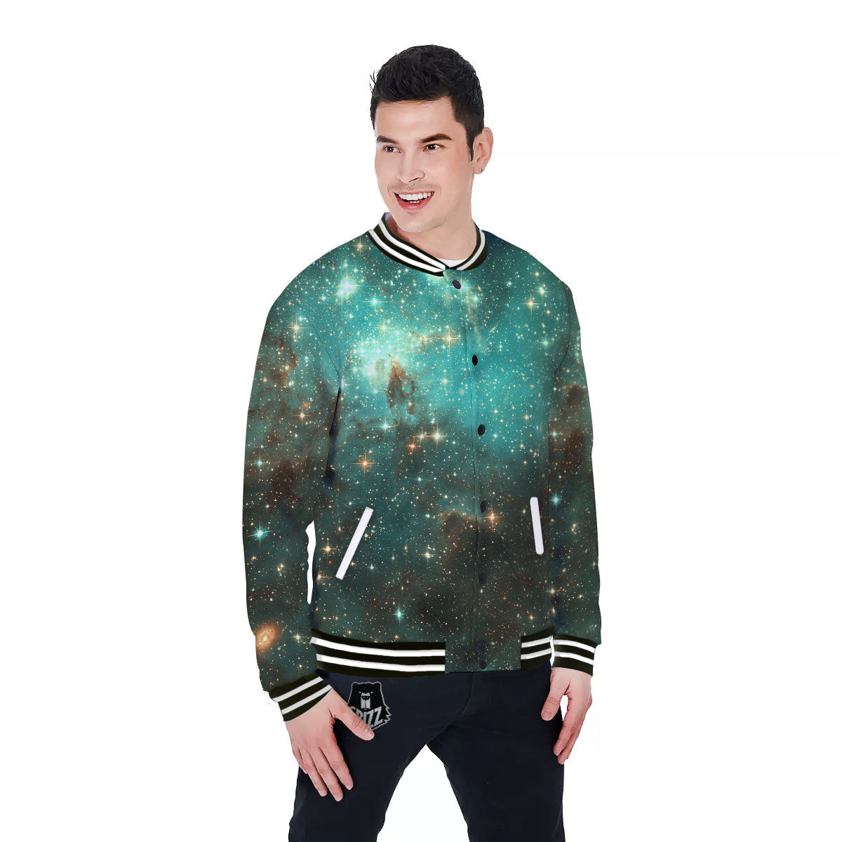 Galaxy Space Abstract Cloud Nebula Print Baseball Jacket-grizzshop