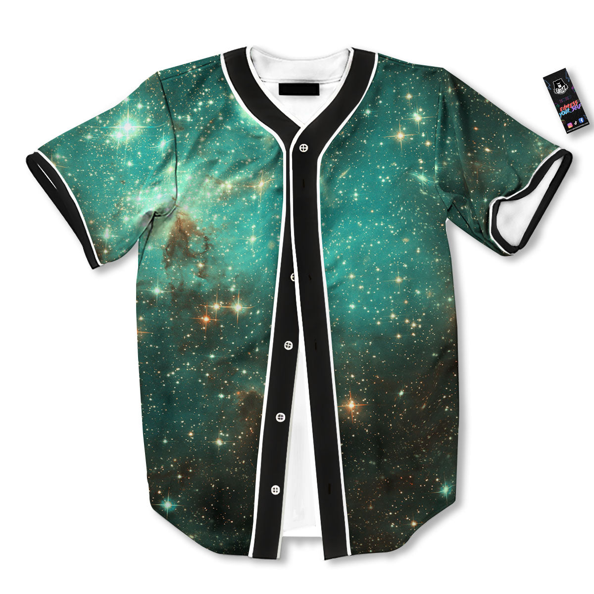 Galaxy Space Abstract Cloud Nebula Print Baseball Jersey-grizzshop