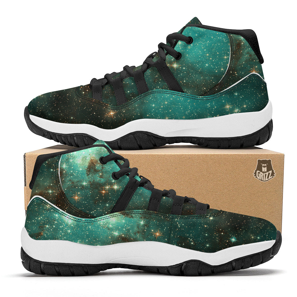 Galaxy Space Abstract Cloud Nebula Print Black Bball Shoes-grizzshop