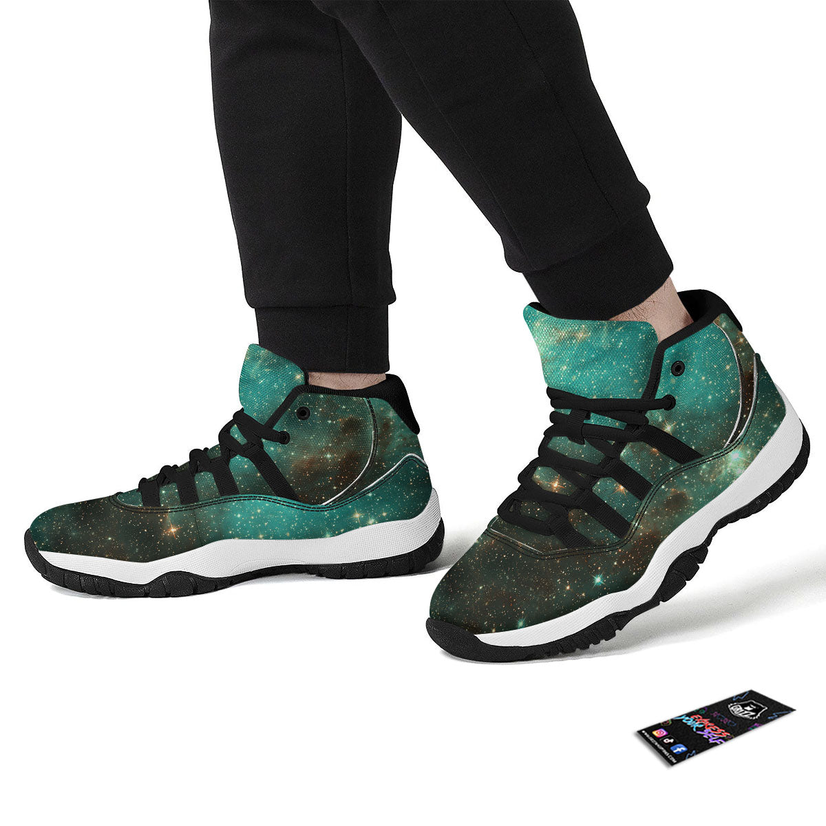 Galaxy Space Abstract Cloud Nebula Print Black Bball Shoes-grizzshop