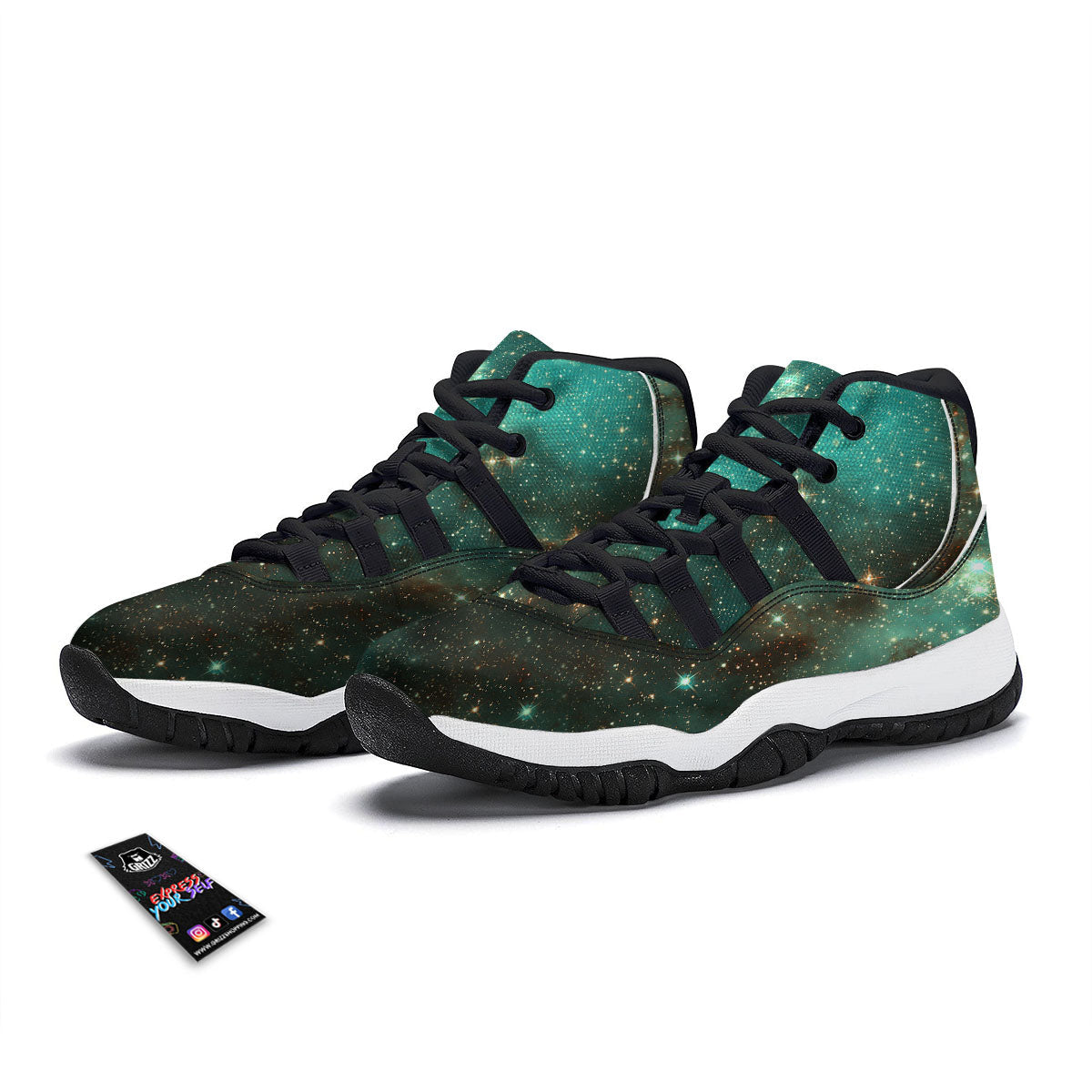 Galaxy Space Abstract Cloud Nebula Print Black Bball Shoes-grizzshop