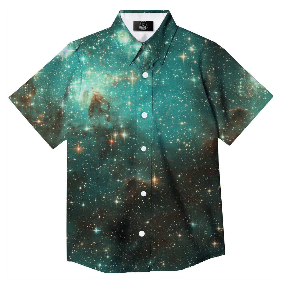 Galaxy Space Abstract Cloud Nebula Print Button Up Shirt-grizzshop