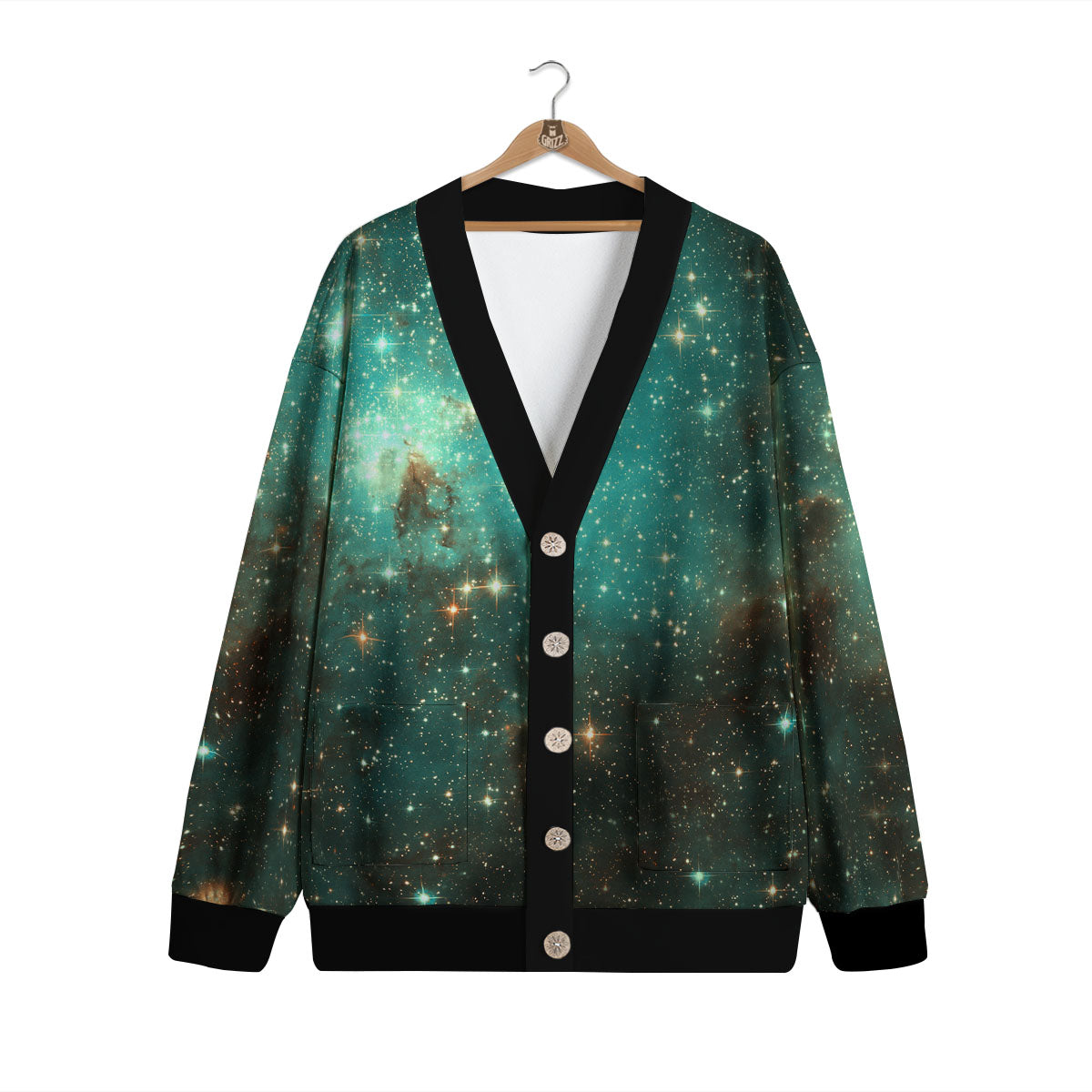 Galaxy Space Abstract Cloud Nebula Print Cardigan-grizzshop