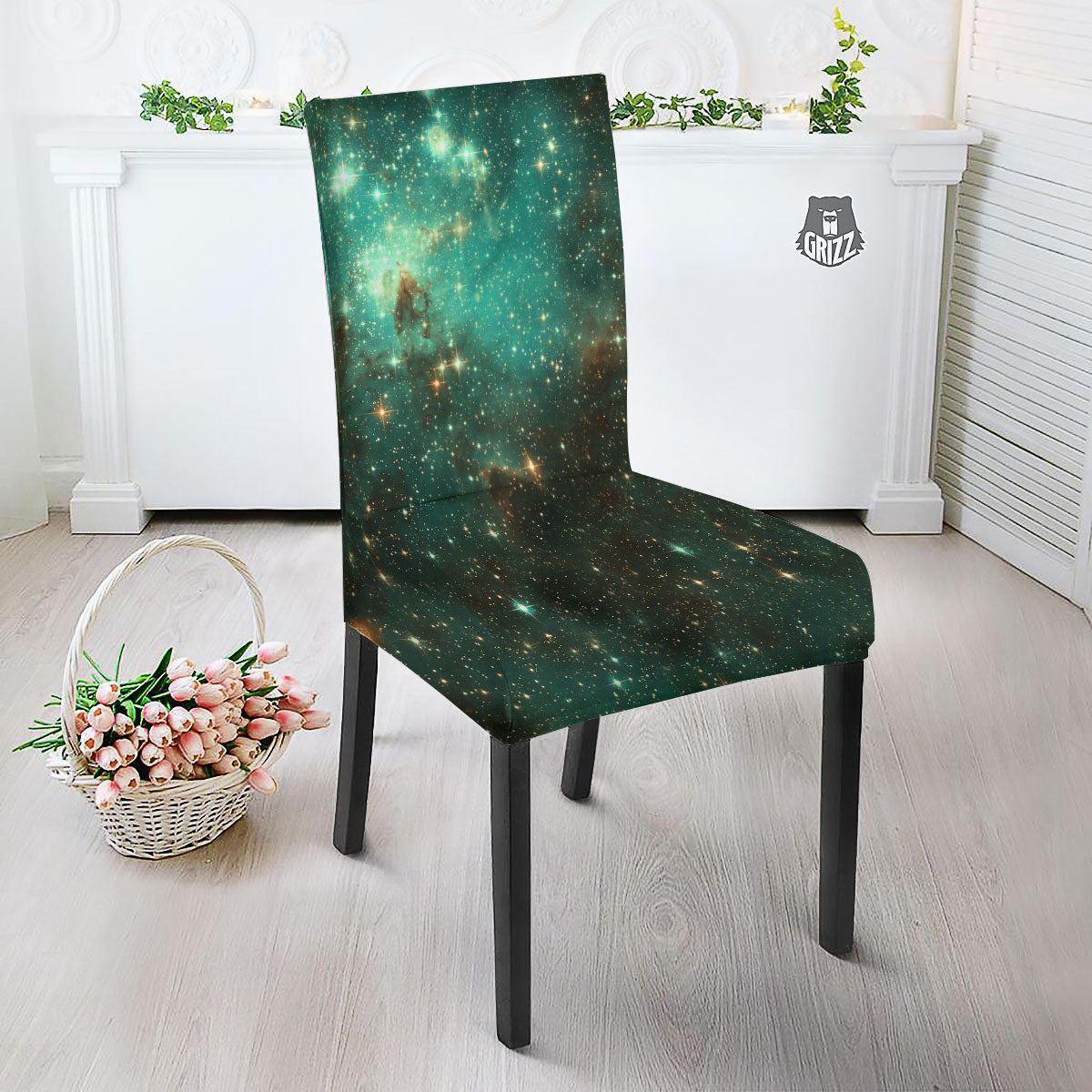Galaxy Space Abstract Cloud Nebula Print Dining Chair Slipcover-grizzshop
