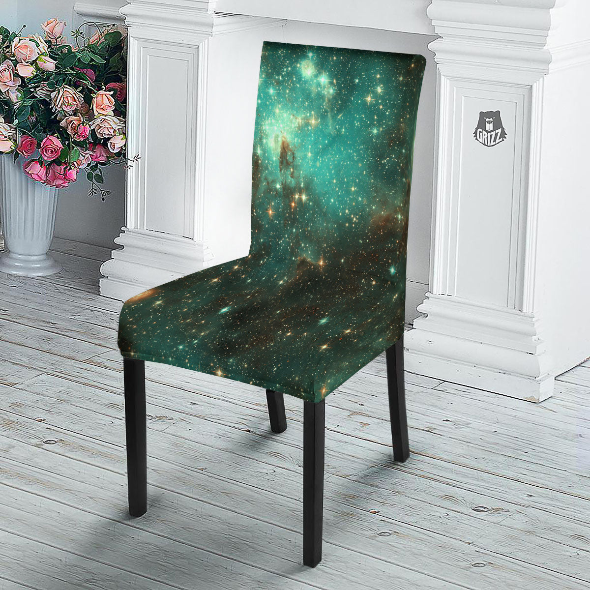 Galaxy Space Abstract Cloud Nebula Print Dining Chair Slipcover-grizzshop