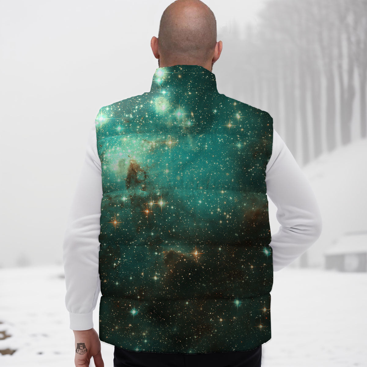 Galaxy Space Abstract Cloud Nebula Print Down Vest