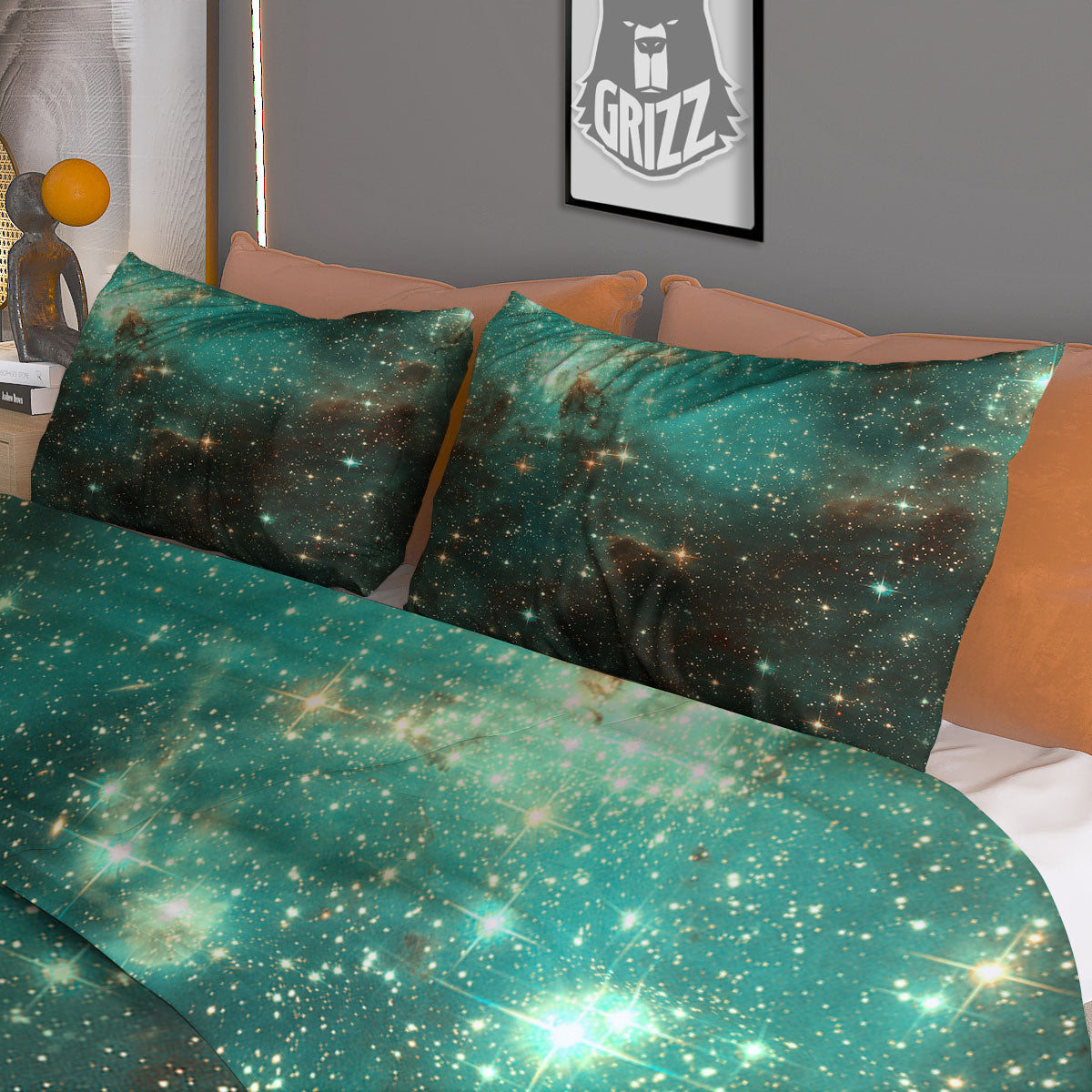 Galaxy Space Abstract Cloud Nebula Print Duvet Cover Bedding Set