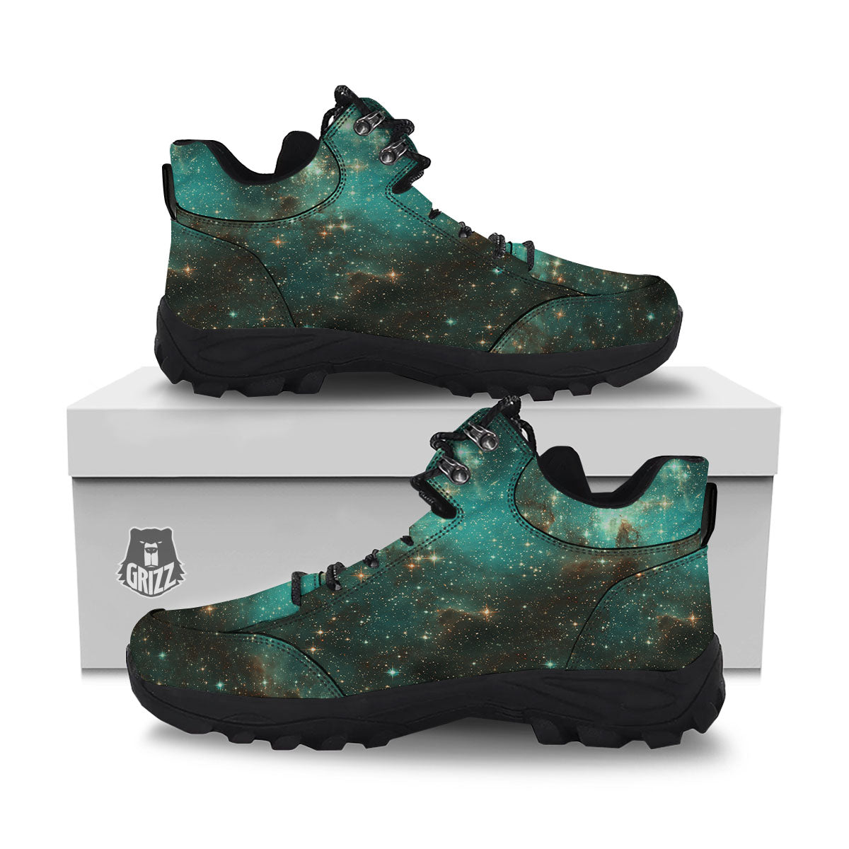Galaxy Space Abstract Cloud Nebula Print Hiking Shoes-grizzshop