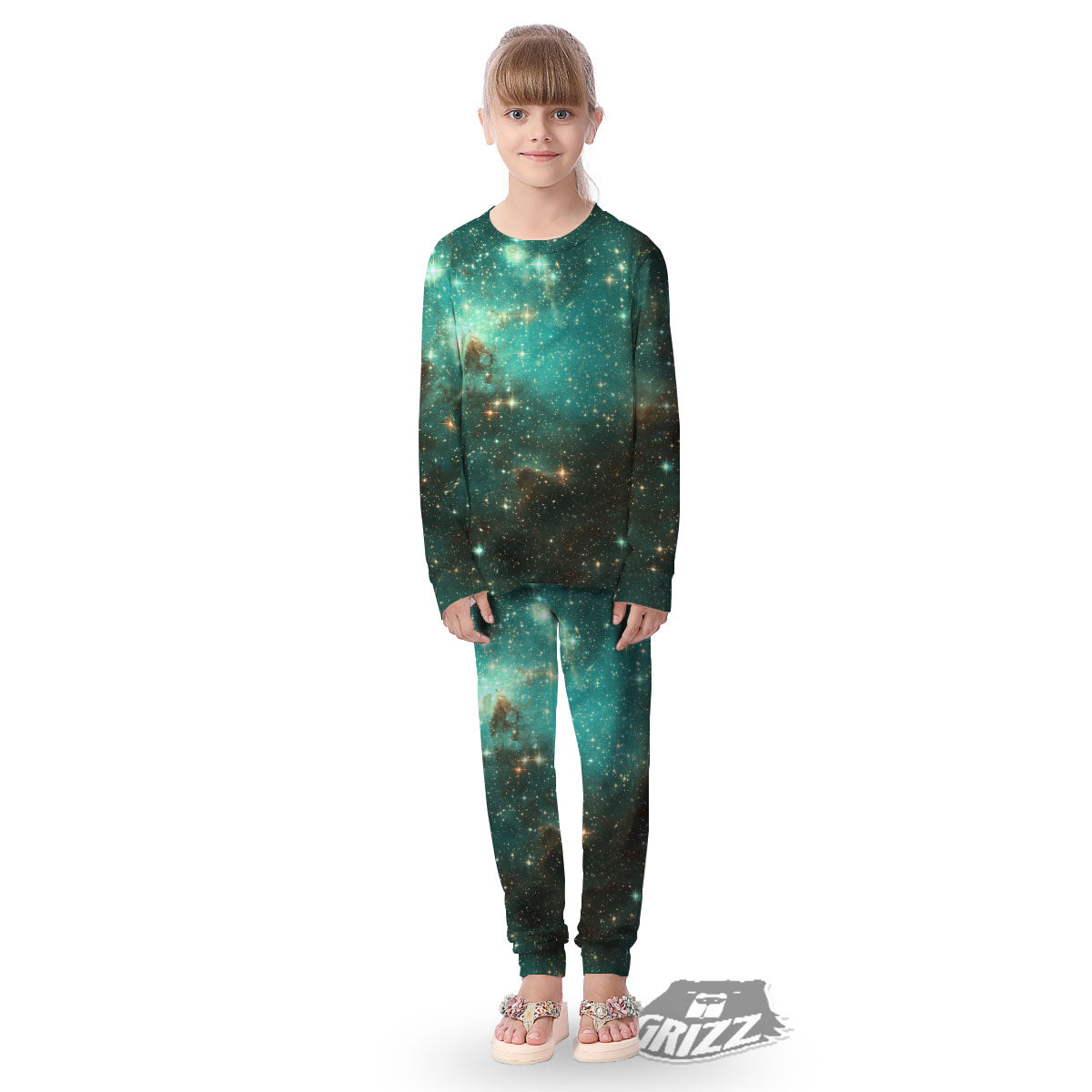 Galaxy Space Abstract Cloud Nebula Print Kid's Pajamas-grizzshop