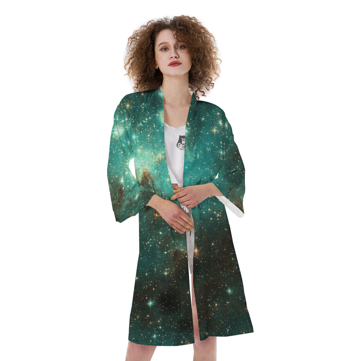 Galaxy Space Abstract Cloud Nebula Print Kimono-grizzshop