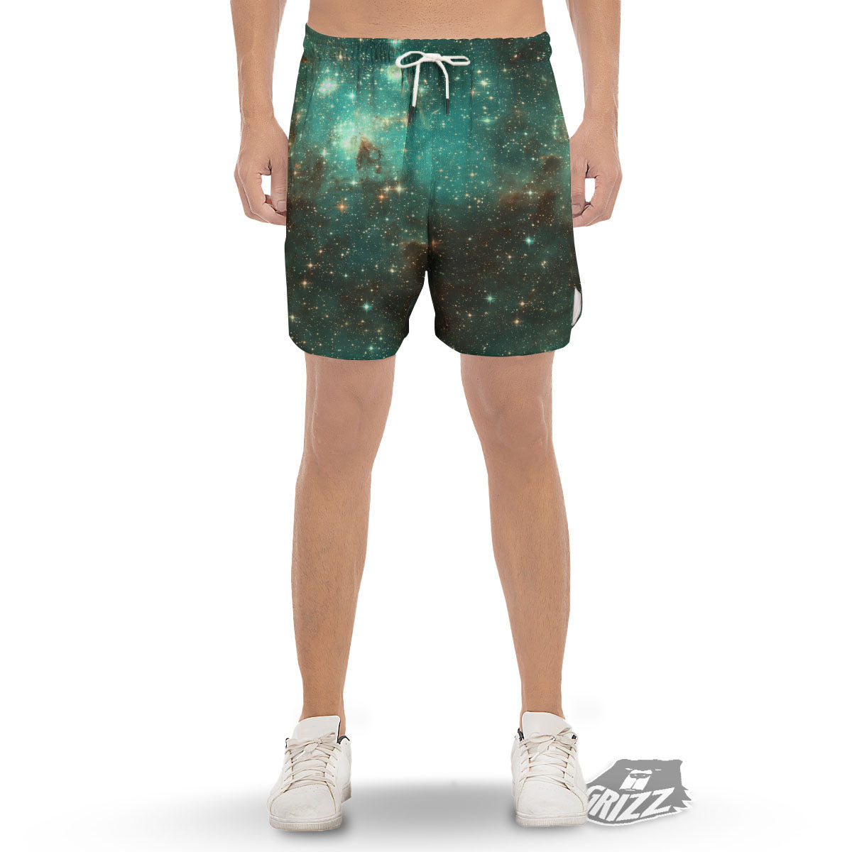 Galaxy Space Abstract Cloud Nebula Print Men's Gym Shorts-grizzshop