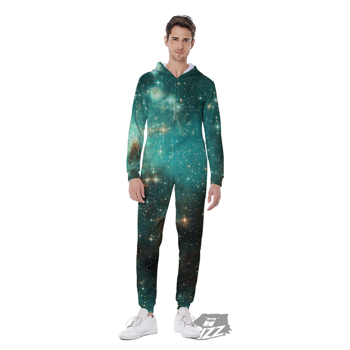 Galaxy Space Abstract Cloud Nebula Print Men's Jumpsuit-grizzshop
