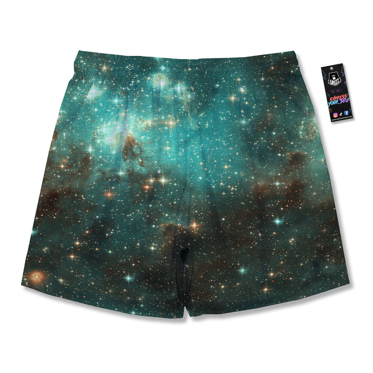 Galaxy Space Abstract Cloud Nebula Print Men's Running Shorts-grizzshop
