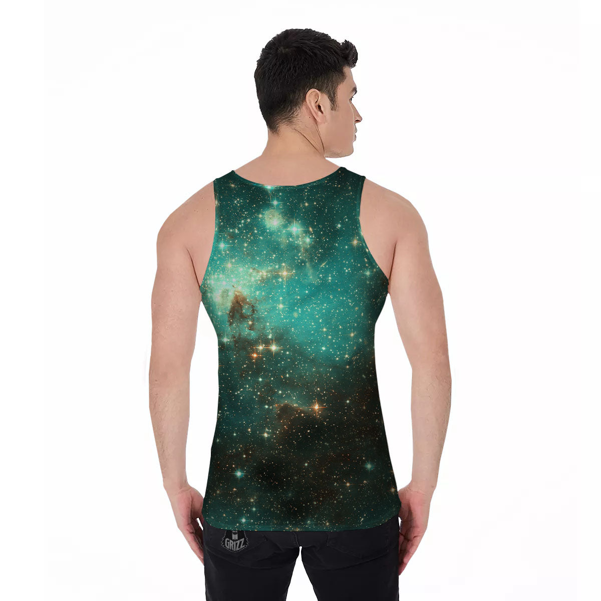 Galaxy Space Abstract Cloud Nebula Print Men's Tank Top-grizzshop