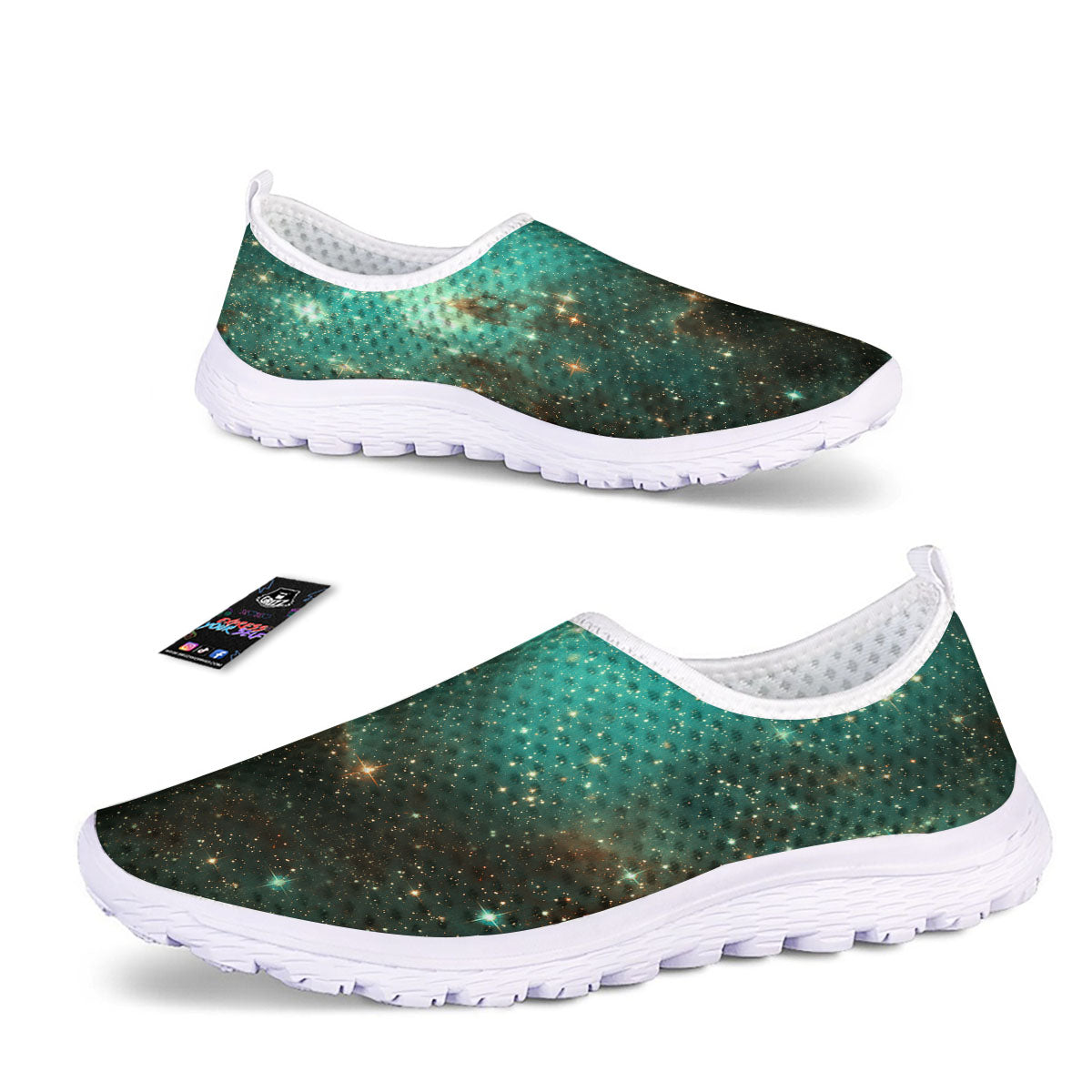 Galaxy Space Abstract Cloud Nebula Print Nurse Shoes-grizzshop