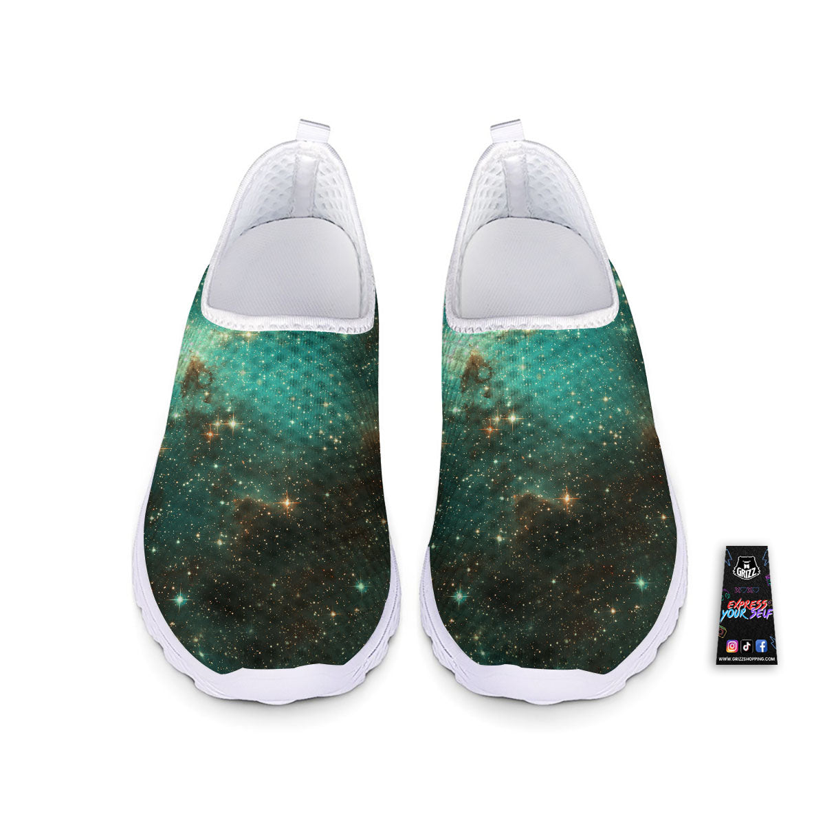 Galaxy Space Abstract Cloud Nebula Print Nurse Shoes-grizzshop