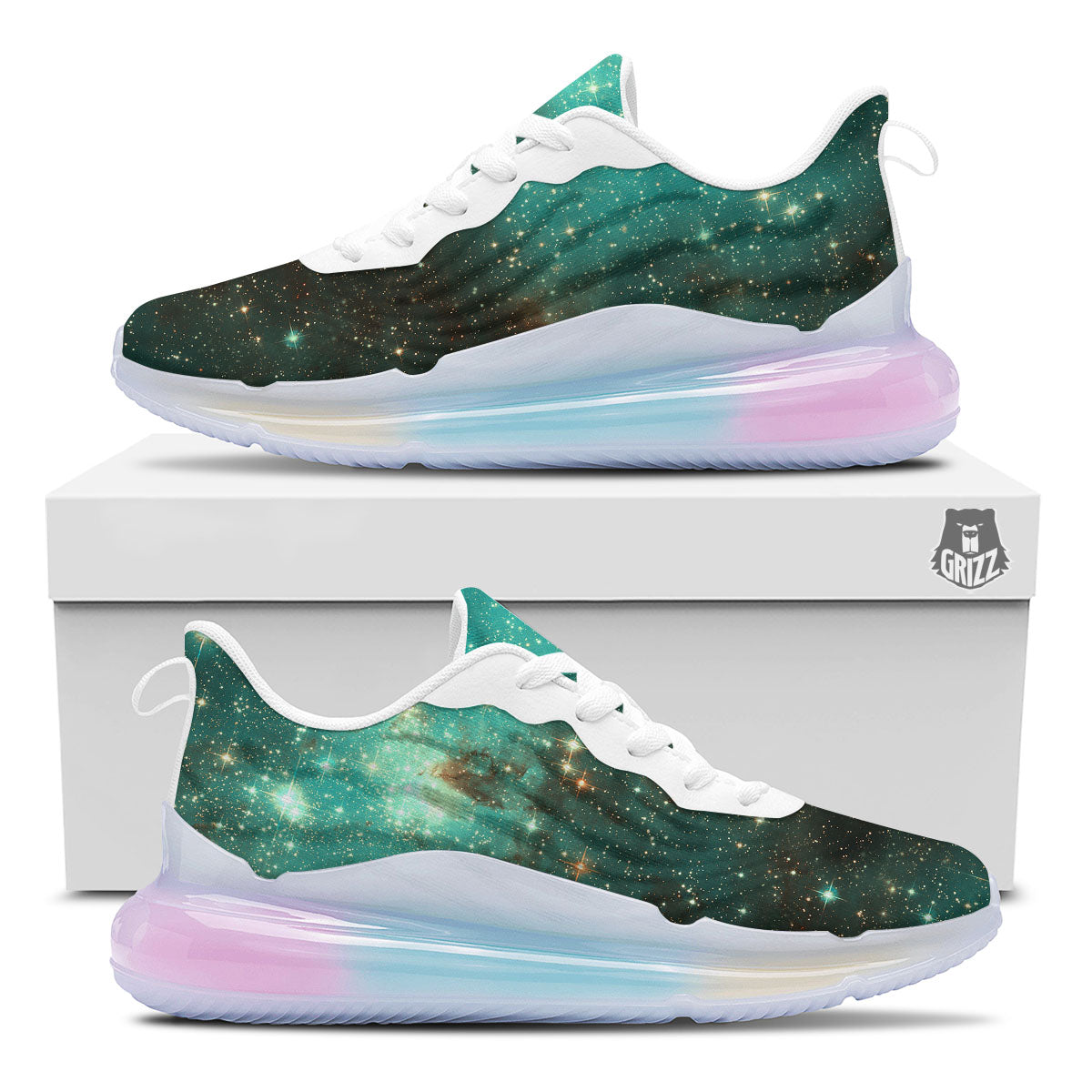 Galaxy Space Abstract Cloud Nebula Print Running Sneakers-grizzshop