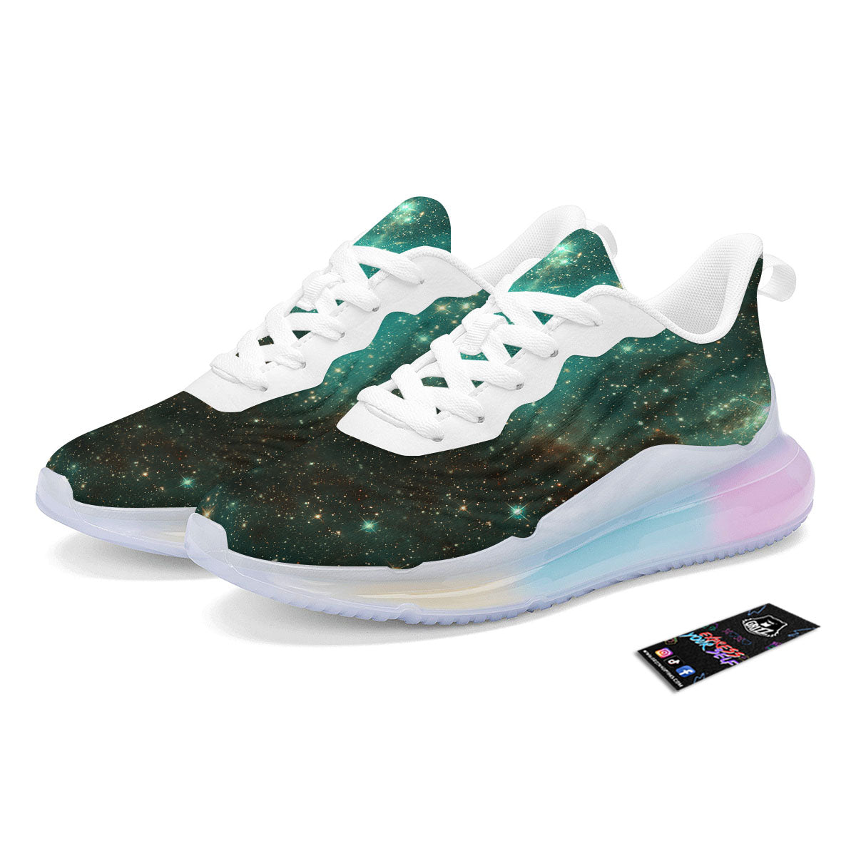 Galaxy Space Abstract Cloud Nebula Print Running Sneakers-grizzshop