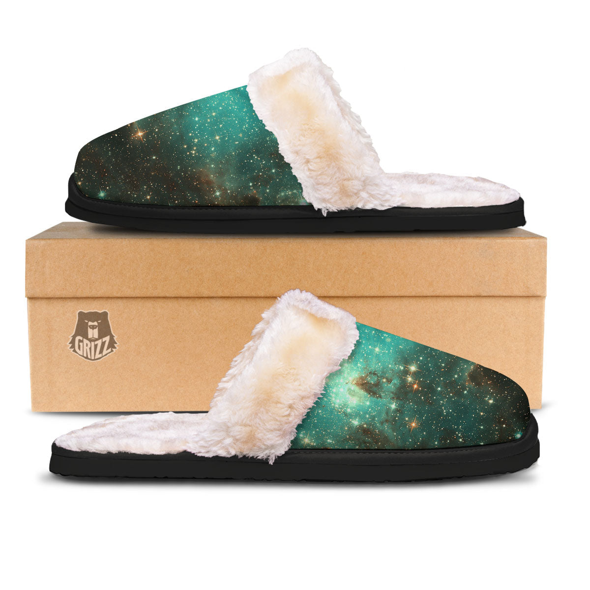 Galaxy Space Abstract Cloud Nebula Print Slippers-grizzshop