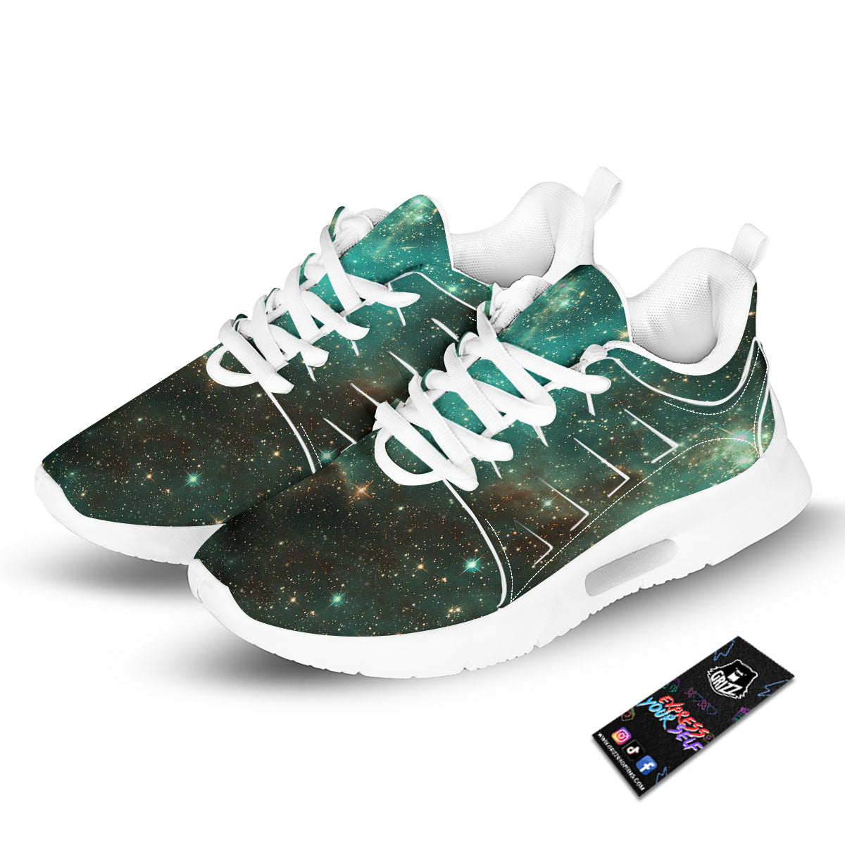 Galaxy Space Abstract Cloud Nebula Print Tennis Shoes-grizzshop