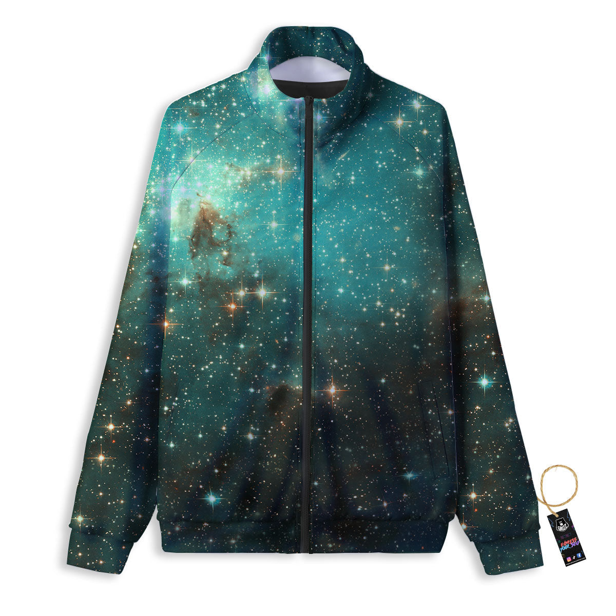 Galaxy Space Abstract Cloud Nebula Print Track Jacket-grizzshop