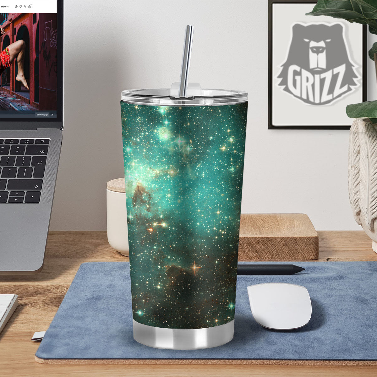 Galaxy Space Abstract Cloud Nebula Print Tumbler-grizzshop