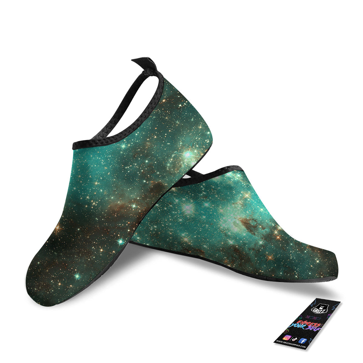 Galaxy Space Abstract Cloud Nebula Print Water Shoes-grizzshop