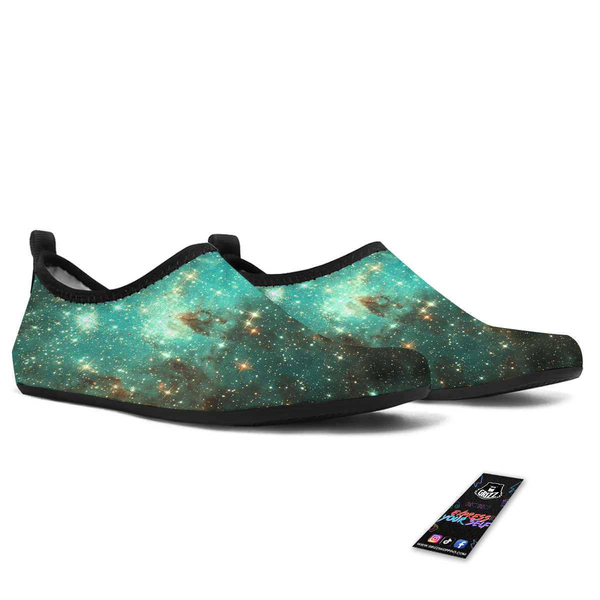 Galaxy Space Abstract Cloud Nebula Print Water Shoes-grizzshop