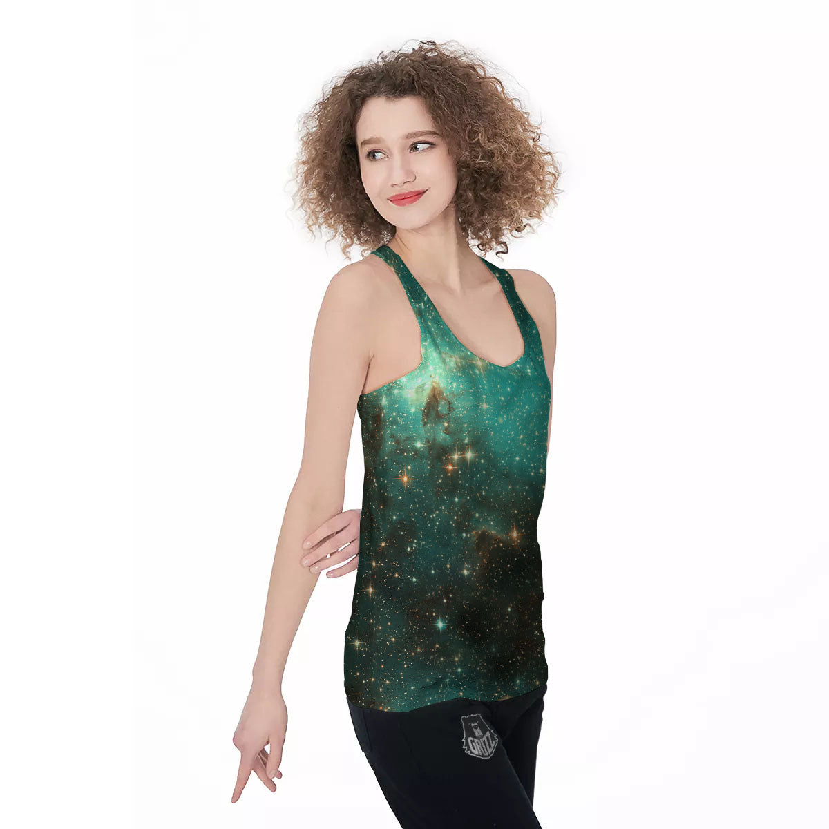 Galaxy Space Abstract Cloud Nebula Print Women's Racerback Tank Top-grizzshop